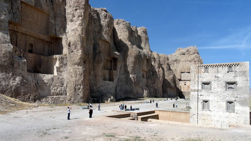 naghshe rostam necropolis xerxes temple sunny day near shiraz